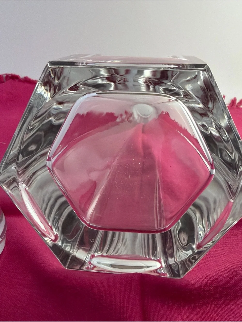 Crystal Decanter With Stopper Heavy 13” tall Modern